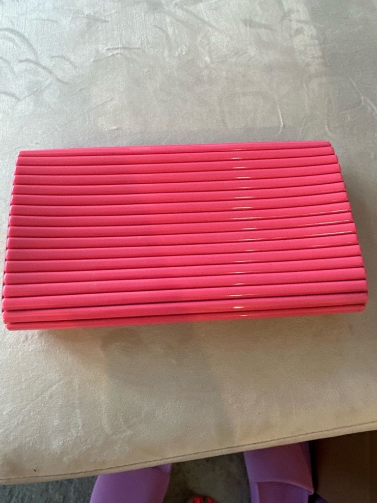 Tory Burch Tory Burch Terry Resin Clutch Purse Pink Size ONE SIZE - 3 Thumbnail
