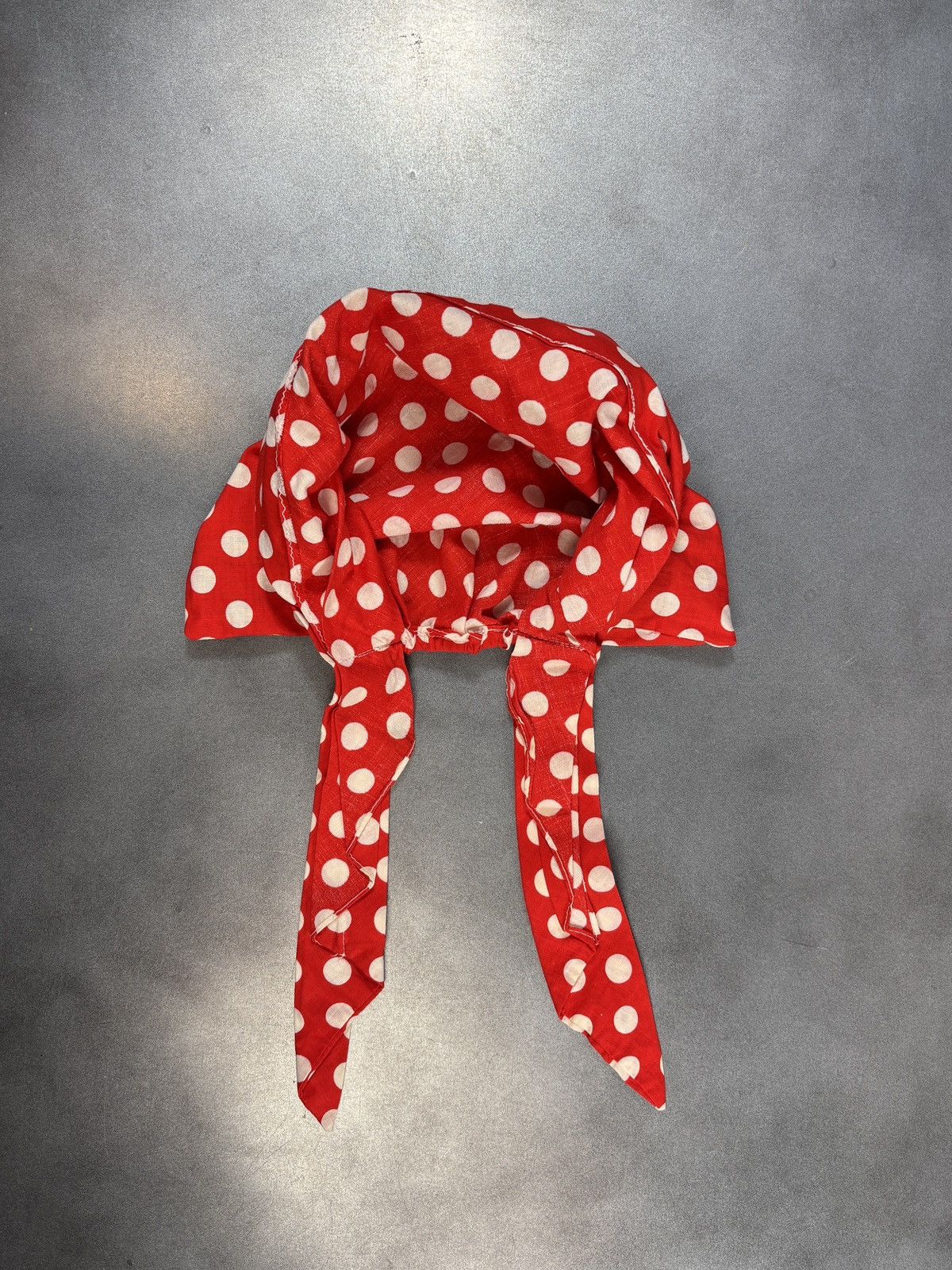 Vintage 1970s Vintage Bandana Pre-tied Headwrap Polka Dot Rosie Rive Size ONE SIZE - 1 Thumbnail