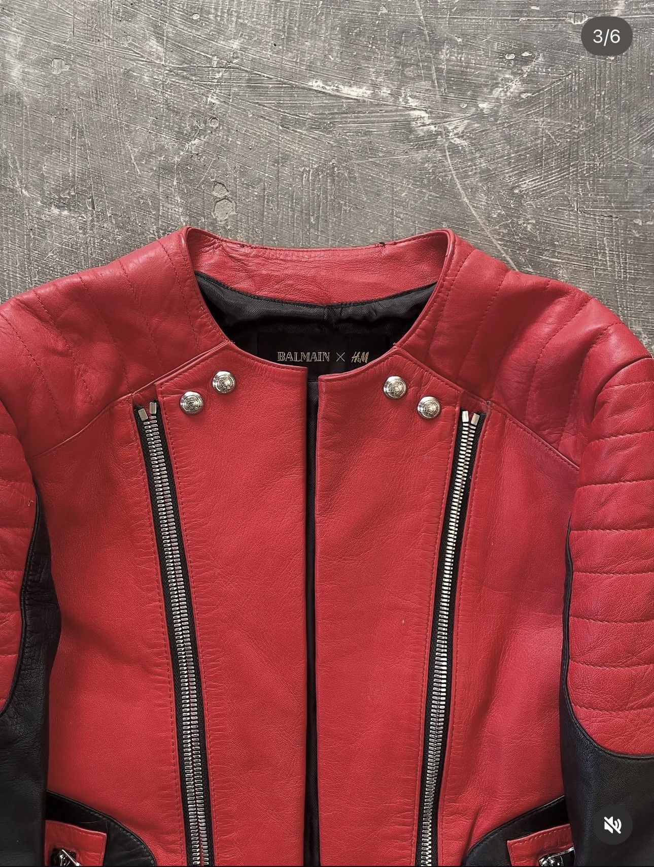 Balmain × H&M Balmain x H&M AW15 RunWay Biker Leather Jacket Size US S / EU 44-46 / 1 - 3 Thumbnail