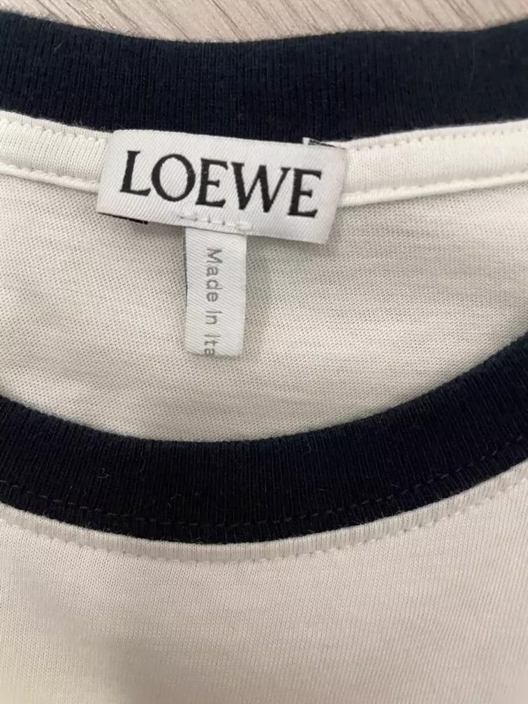 Loewe LOEWE White embroidered small Logo black edged short sleev Size S / US 4 / IT 40 - 6 Thumbnail