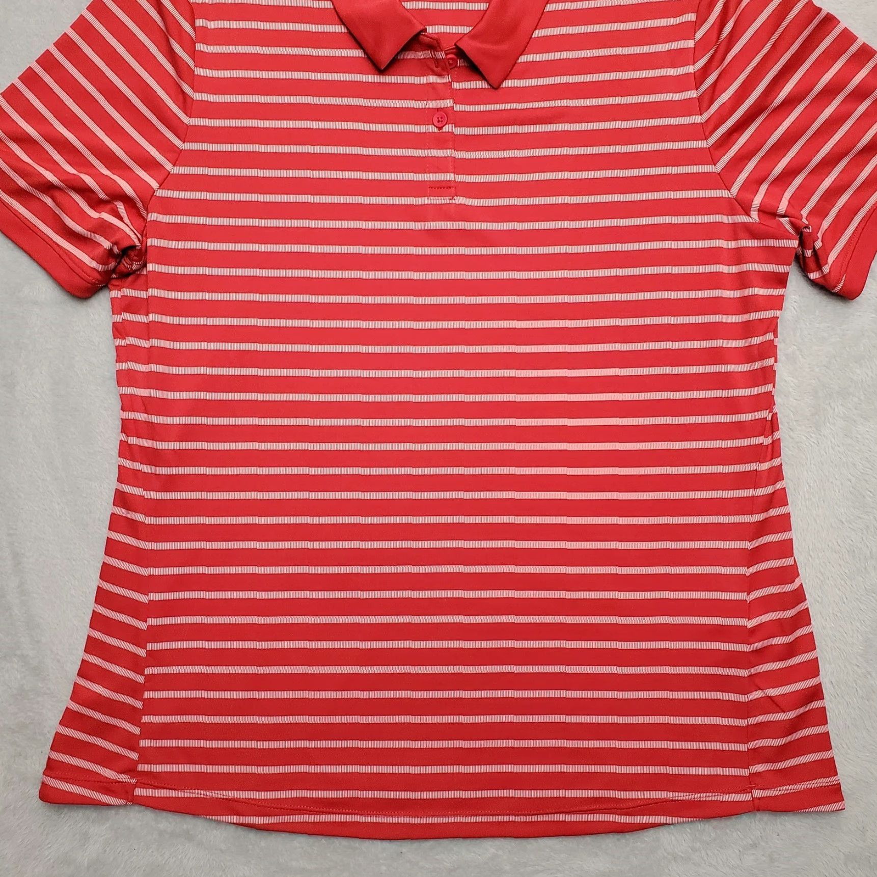 Oakley Oakley Shirt Womens L Red Striped Polo Polyester Performance Golf Casual Size L / US 10 / IT 46 - 3 Thumbnail