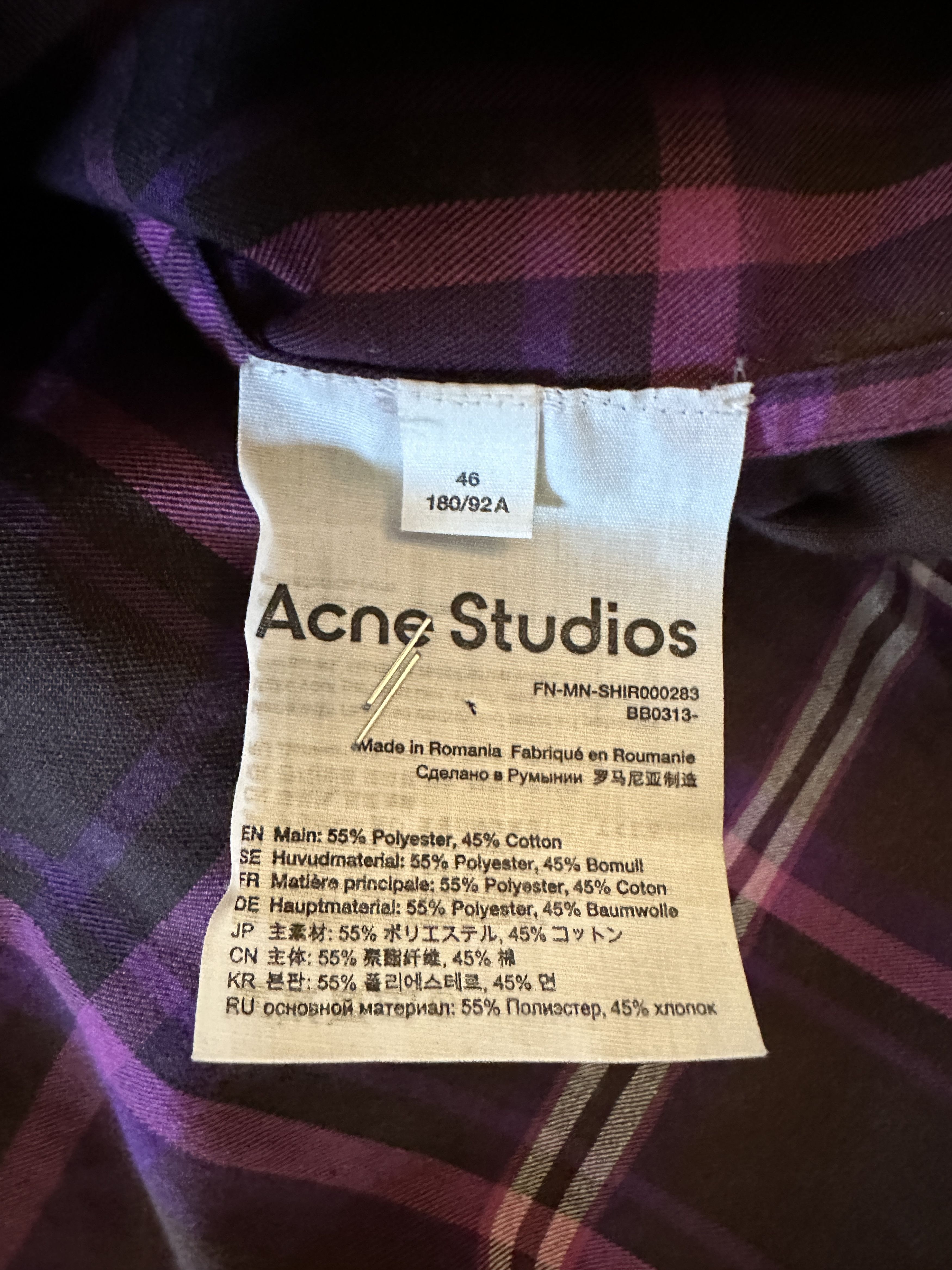 Acne Studios Acne Studios Plaid Western Overshirt Size US XL / EU 56 / 4 - 5 Thumbnail