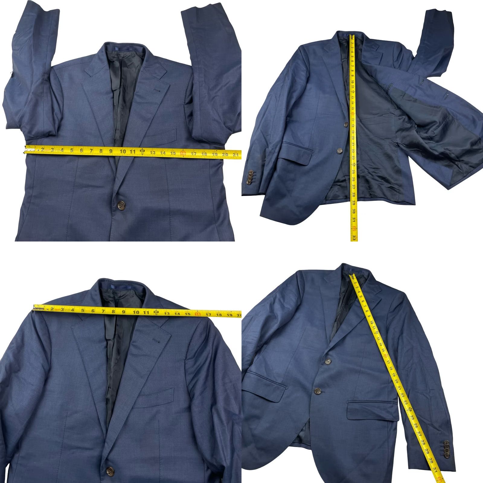 Proper Cloth Proper Cloth Men's Blazer Navy Blue Slim Fit 2-Button 40R Wool Size 40R - 8 Thumbnail