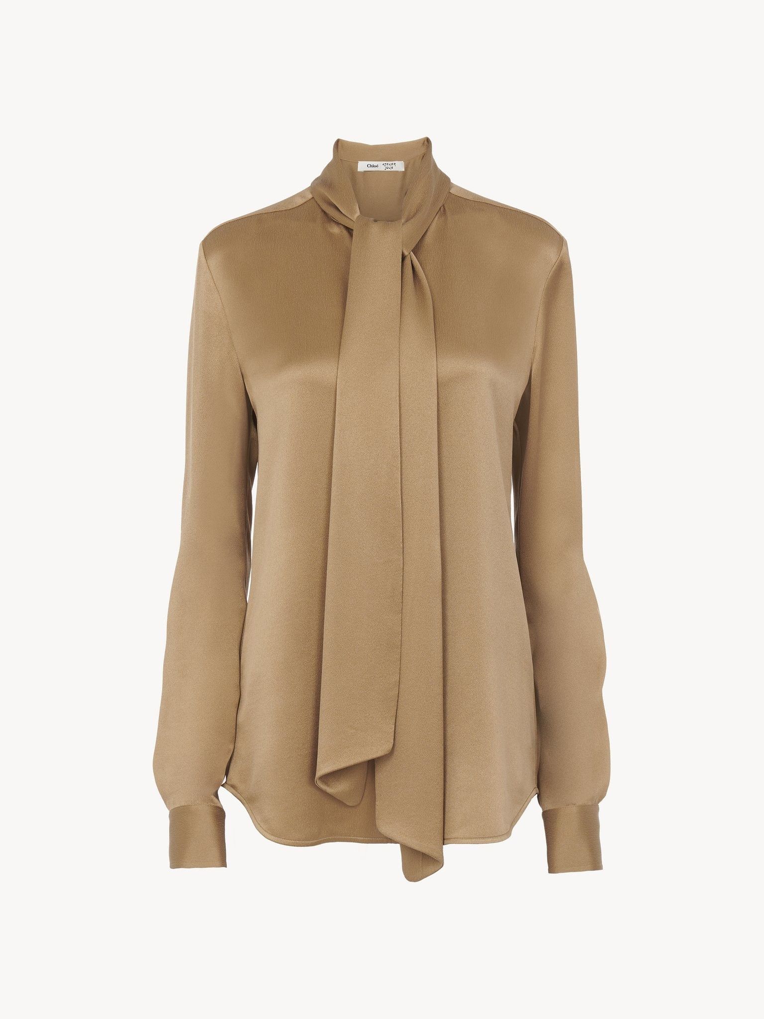 Chloe o1loc1c0325 CHC24 Lavallière Blouse in Safari Khaki Size S / US 4 / IT 40 - 1 Thumbnail
