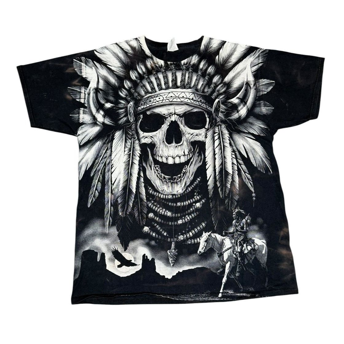 Fruit Of The Loom × Vintage Vintage Native American Skull Chief AOP T-Shirt Size US L / EU 52-54 / 3 - 1 Thumbnail