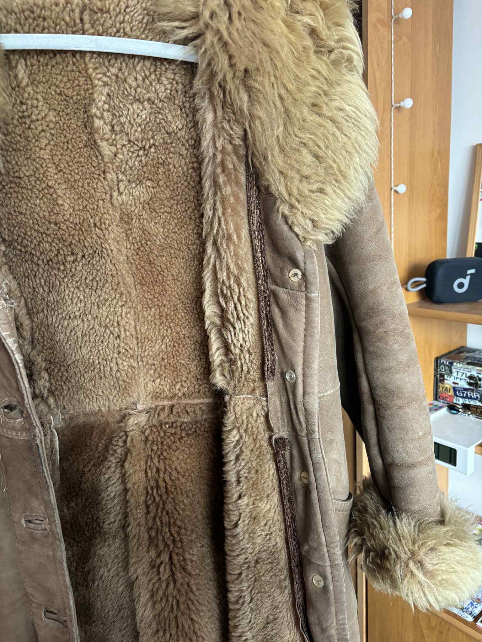 Other beige long coat fur long 1980s vintage women's jacket Size L / US 10 / IT 46 - 3 Thumbnail