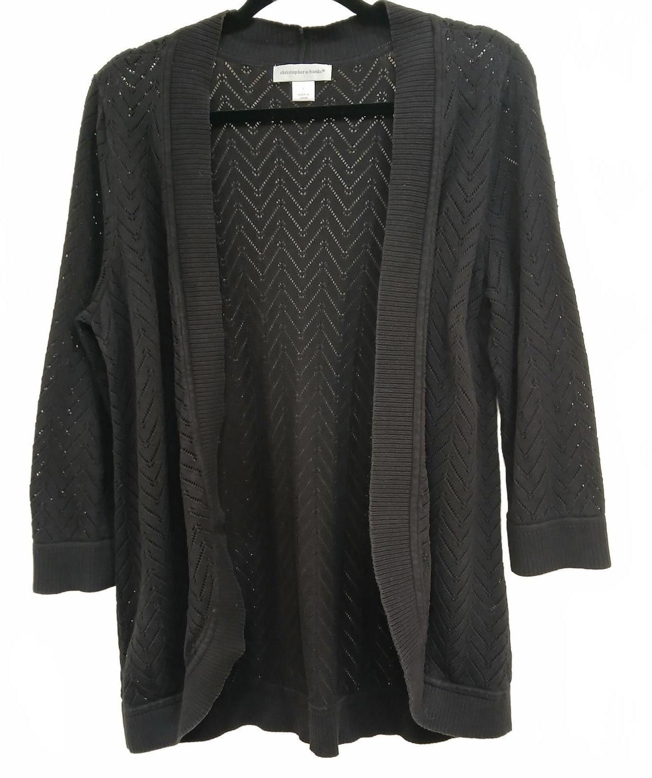 Designer Christopher & Banks Open Crocheted Cover Black Size L / US 10 / IT 46 - 1 Thumbnail