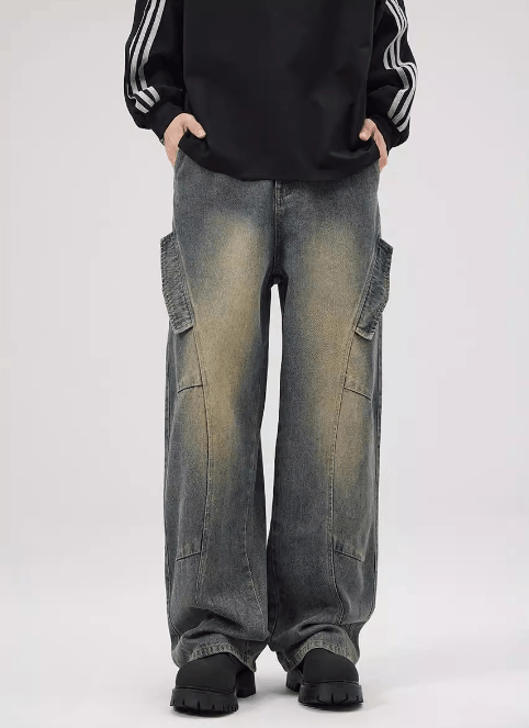 Japanese Brand × Jean Men's vintage distressed loose straight cleanfit jeans Size US 32 / EU 48 - 1 Thumbnail