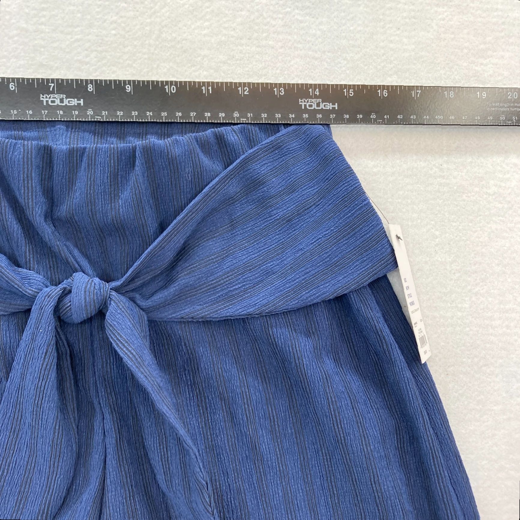 Apt. 9 Apt. 9 Pants Women's Medium Blue Pull On Wide Leg Stretch Fabric Tie Waist NWT Size 32" / US 10 / IT 46 - 6 Thumbnail