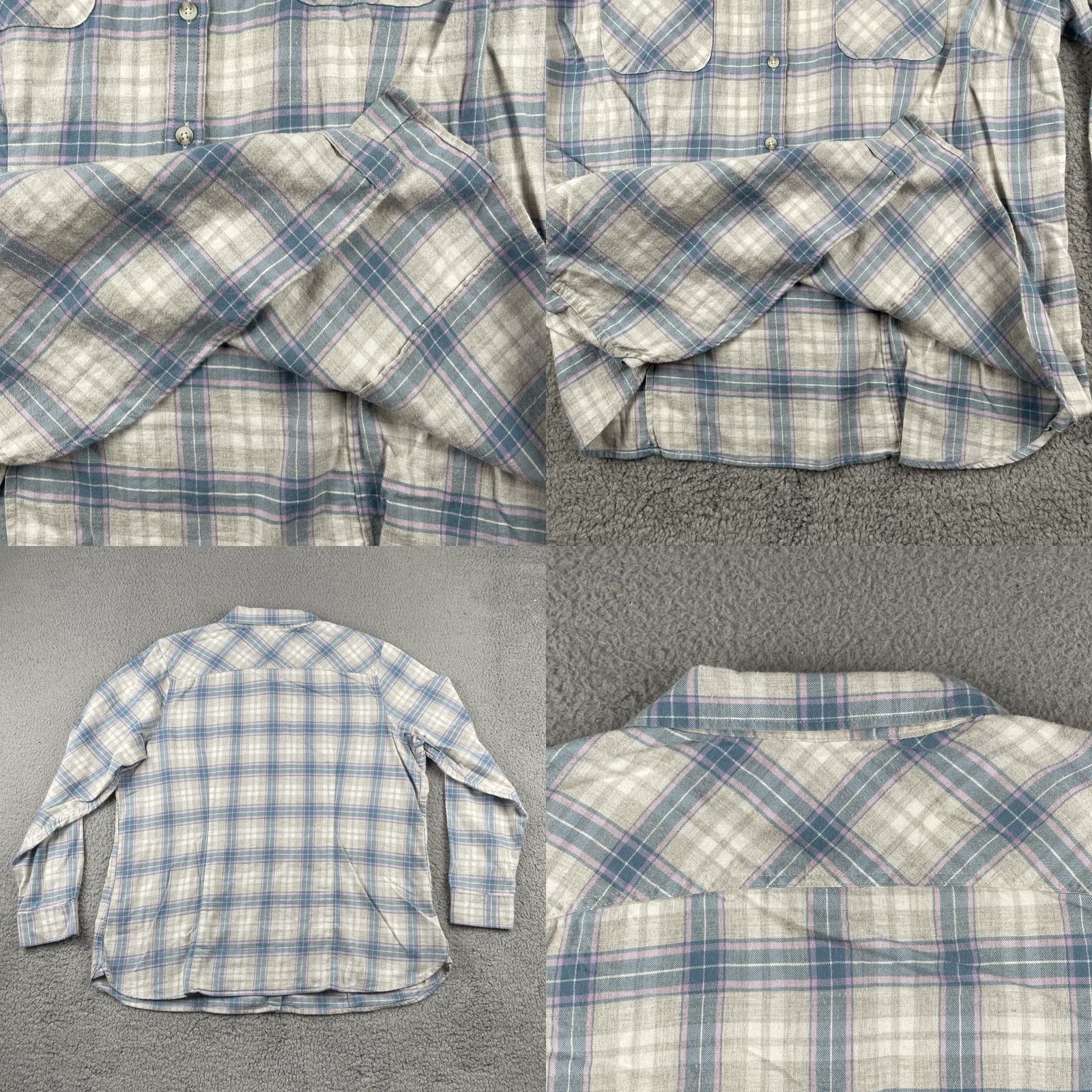 Vintage VINTAGE? Women’s L.L.Bean Plaid Flannel Button-Up Pocket Shirt Pink Blue 1X Xtra Soft Size XL / US 12-14 / IT 48-50 - 8 Thumbnail