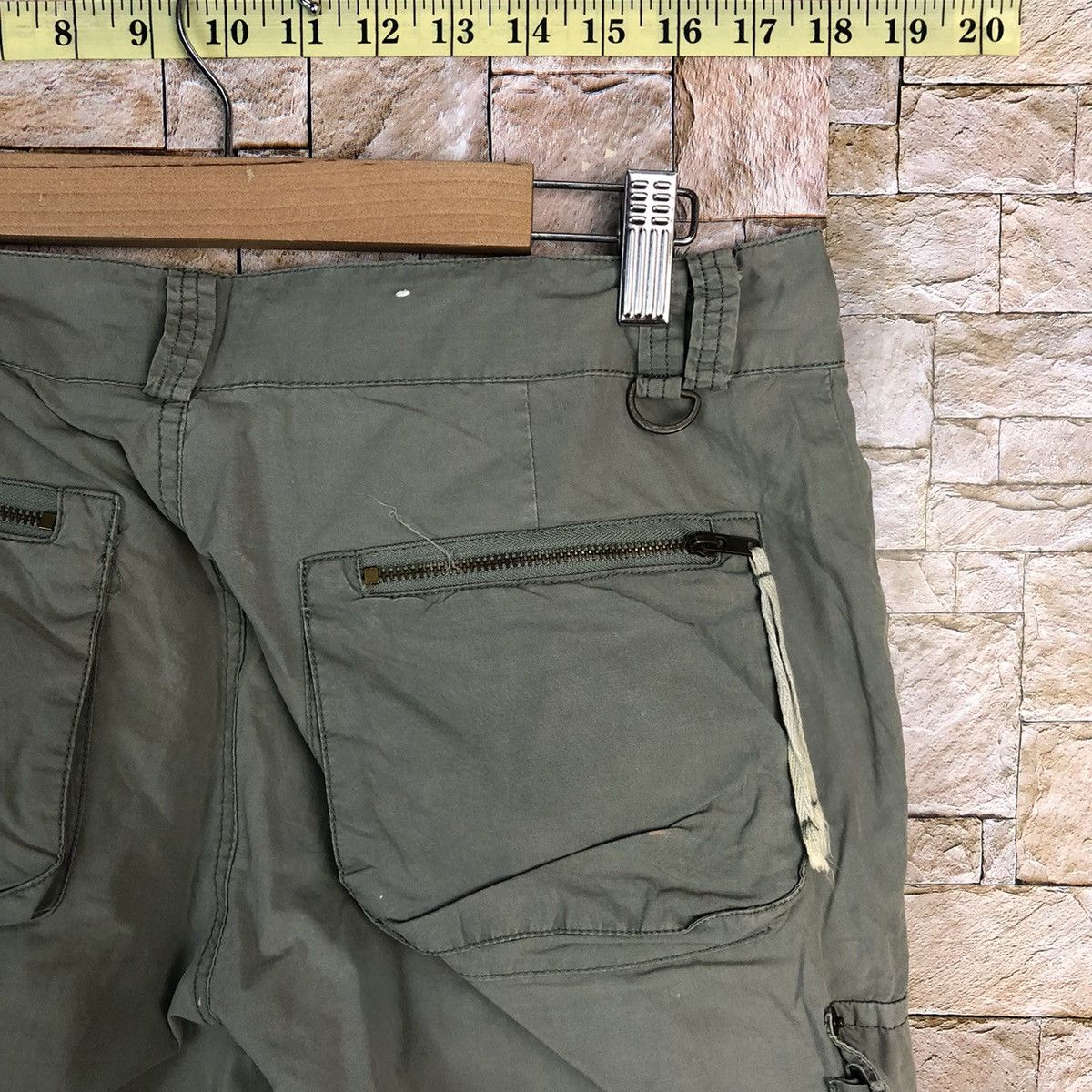 Japanese Brand Pinky Girl Green Cropped spring cargo Pants #A743 Size 29" - 20 Thumbnail