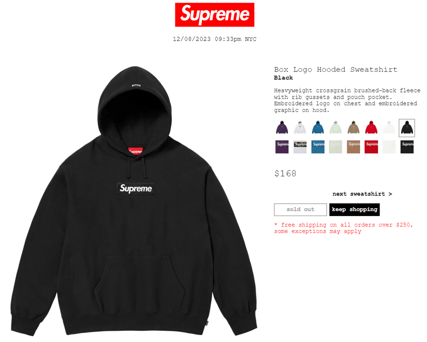 Supreme Supreme Box Logo Hoodie Black Large L Hooded Sweatshirt