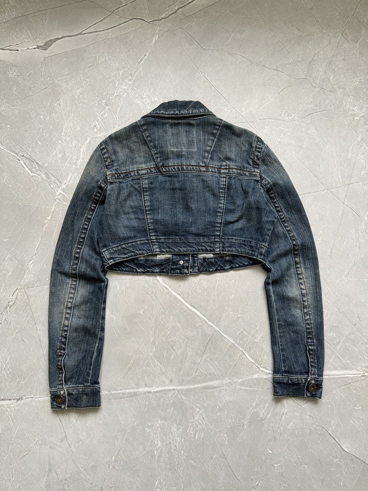 Miss Sixty Vintage Miss Sixtry Cropped Denim Jacket Y2K Avant Garde Size S / US 4 / IT 40 - 16 Thumbnail