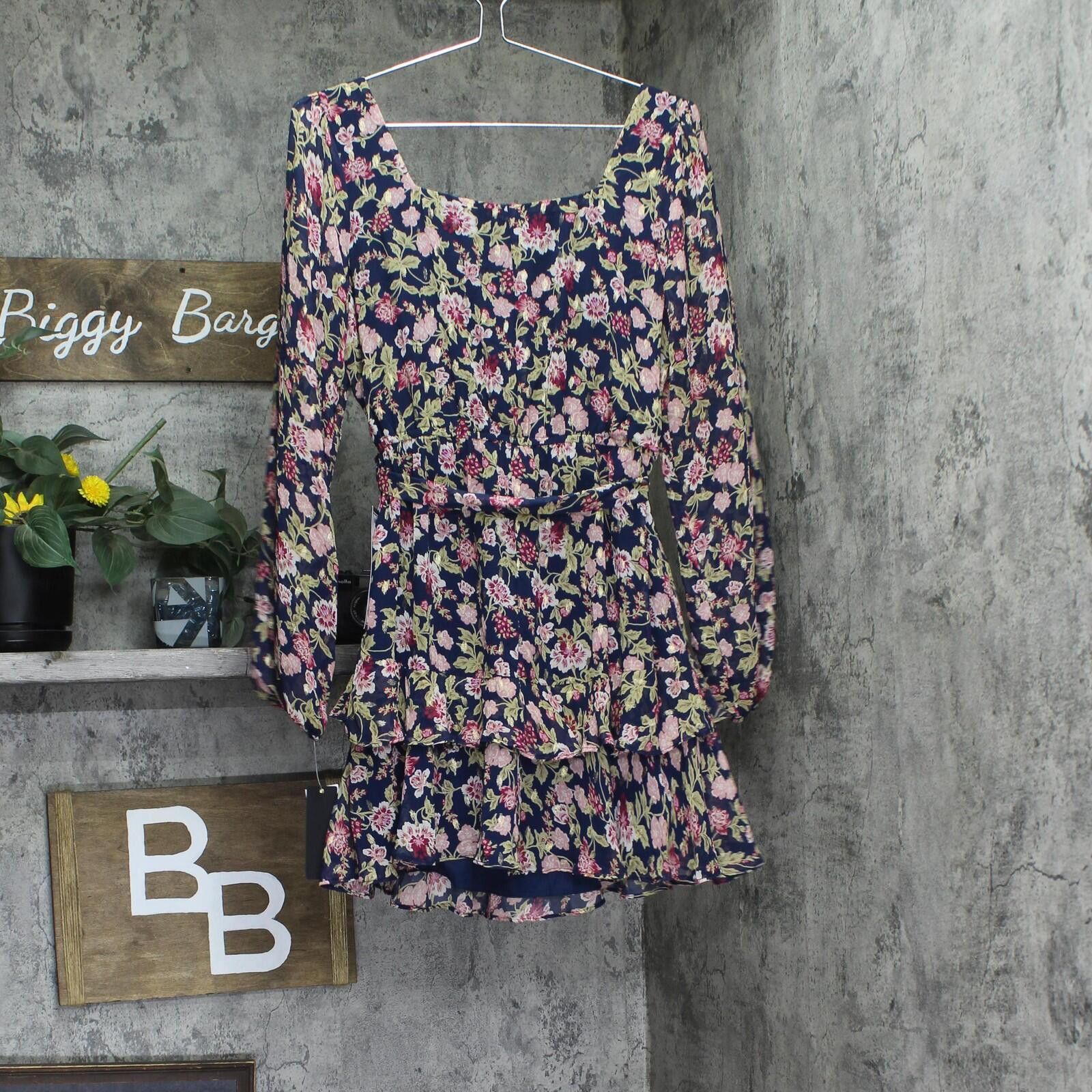 Other Nwt City Studio Fit Flare Dress Belted Navy Blue Multi Xl Size XL / US 12-14 / IT 48-50 - 2 Thumbnail