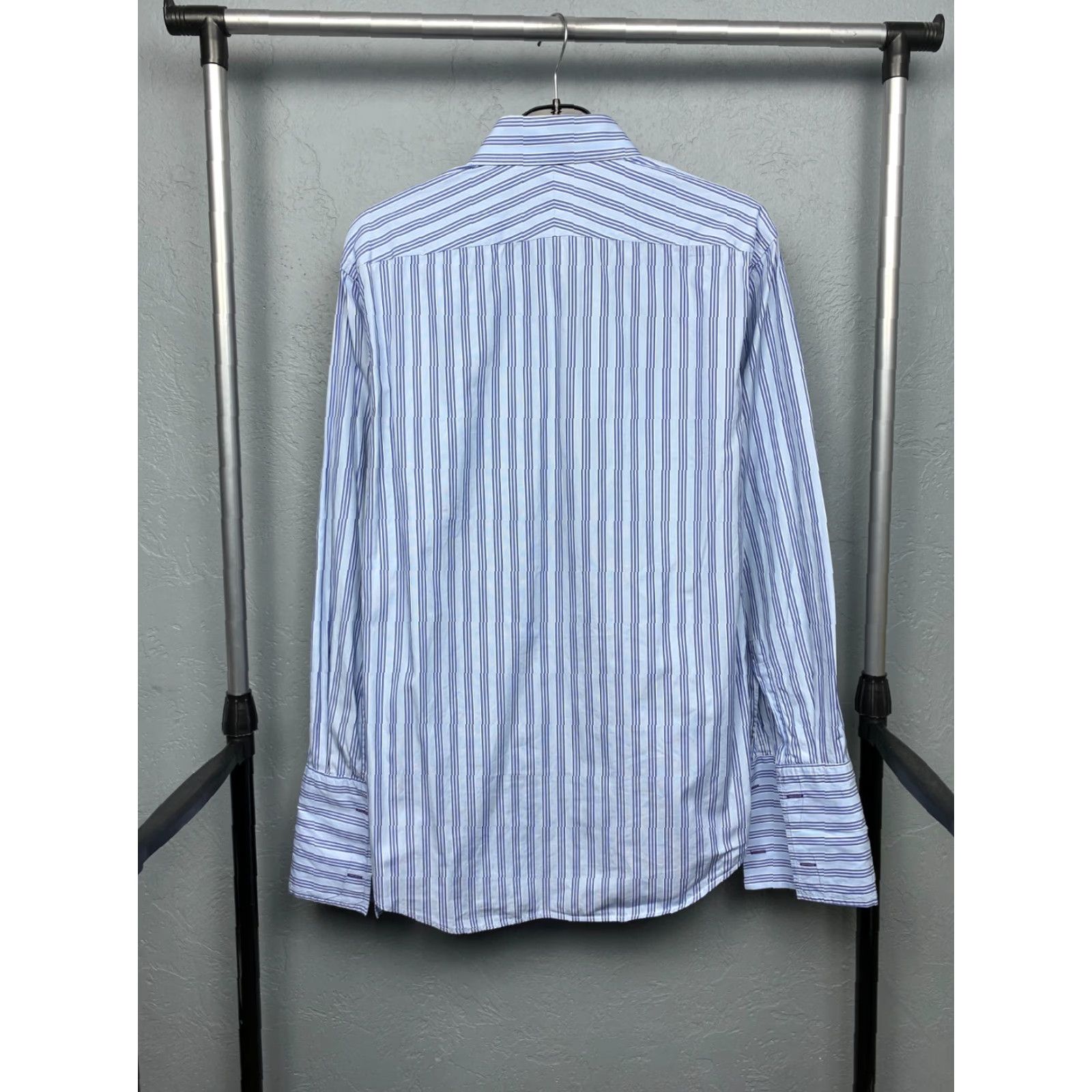 Paul Smith VINTAGE Paul Smith London Mens Long Sleeve Striped Shirt L Blue Cotton Shirt Mens London - 1990s Size US L / EU 52-54 / 3 - 8 Thumbnail