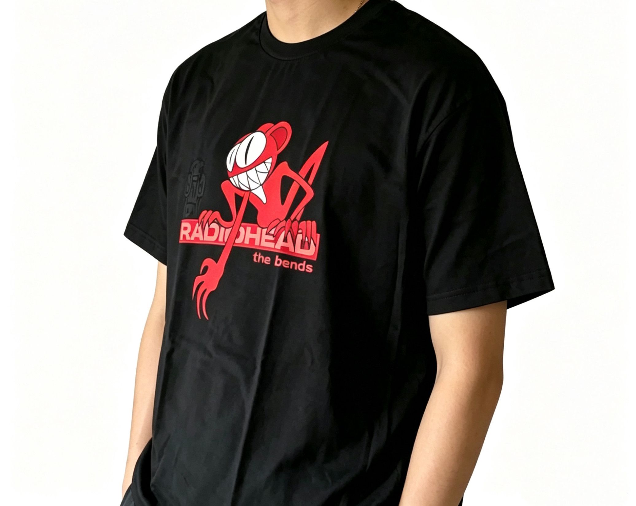 Japanese Brand Streetwear Red Monster Radiohead Print Black T-Shirt Size US XL / EU 56 / 4 - 3 Thumbnail
