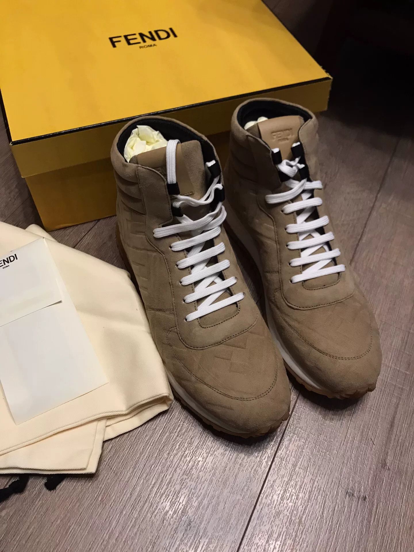 Fendi Fendi Tan Suede High-Top Casual Shoes Size US 9 / EU 42 - 1 Thumbnail