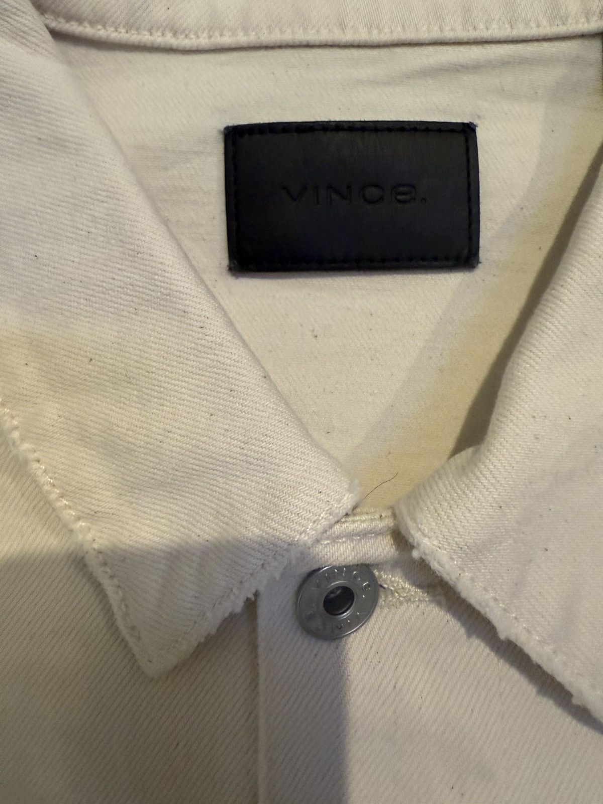 Vince Vince Cream Denim Trucker Jacket Size L RARE Size US L / EU 52-54 / 3 - 4 Thumbnail