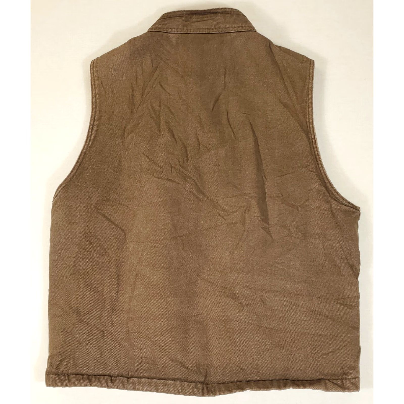 Vintage Wolverine Vest Jacket Lined Fleece Cotton Full Zip Brown Mens L Size US L / EU 52-54 / 3 - 7 Thumbnail