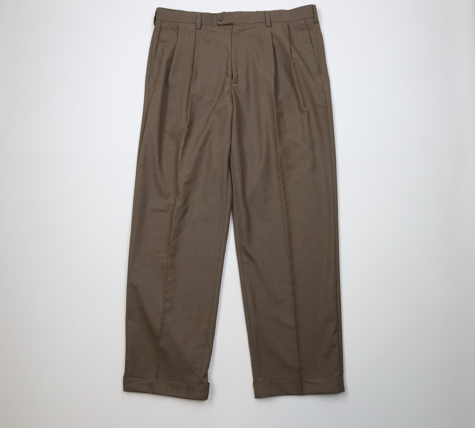 Vintage Vintage 90s Streetwear Gabardine Houndstooth Wide Leg Pants Size US 38 / EU 54 - 1 Thumbnail