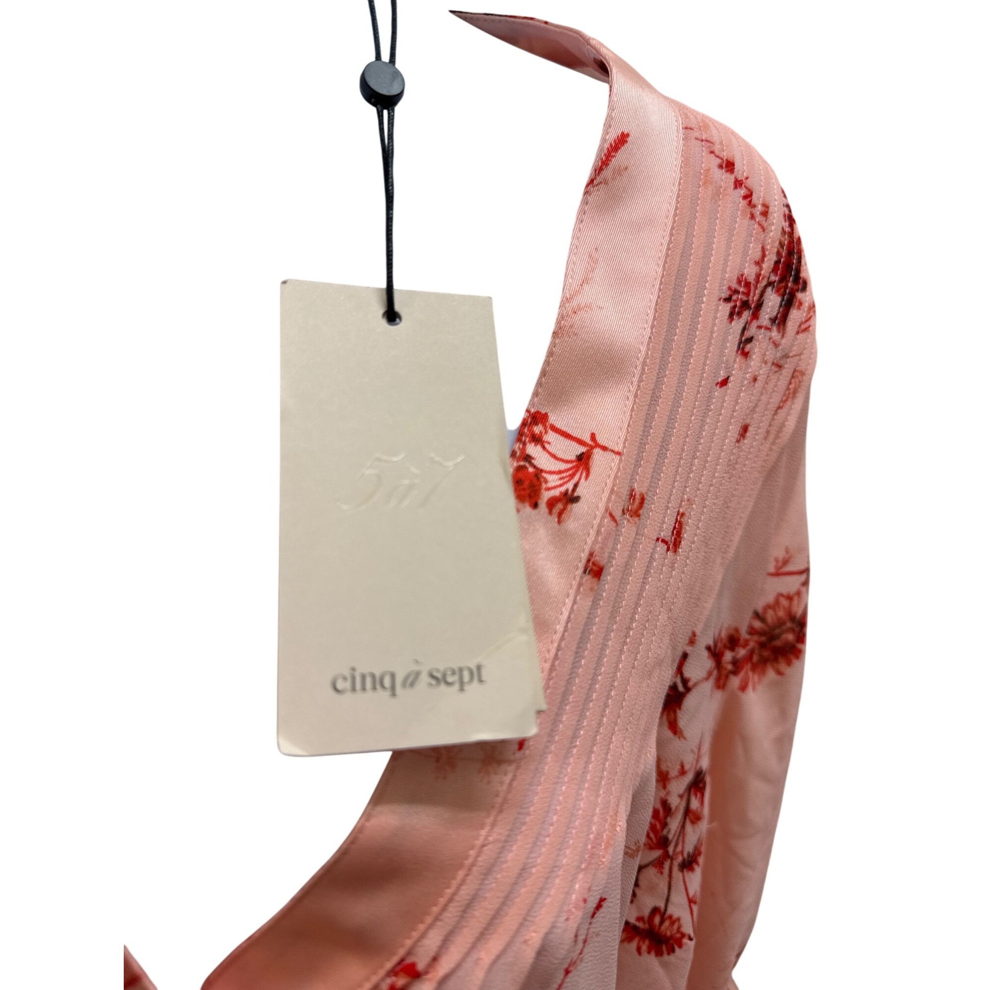 Cinq a Sept Cinq À Sept Womens Pale Rose Multi Floral Blouse dress shirt Size M / US 6-8 / IT 42-44 - 5 Thumbnail