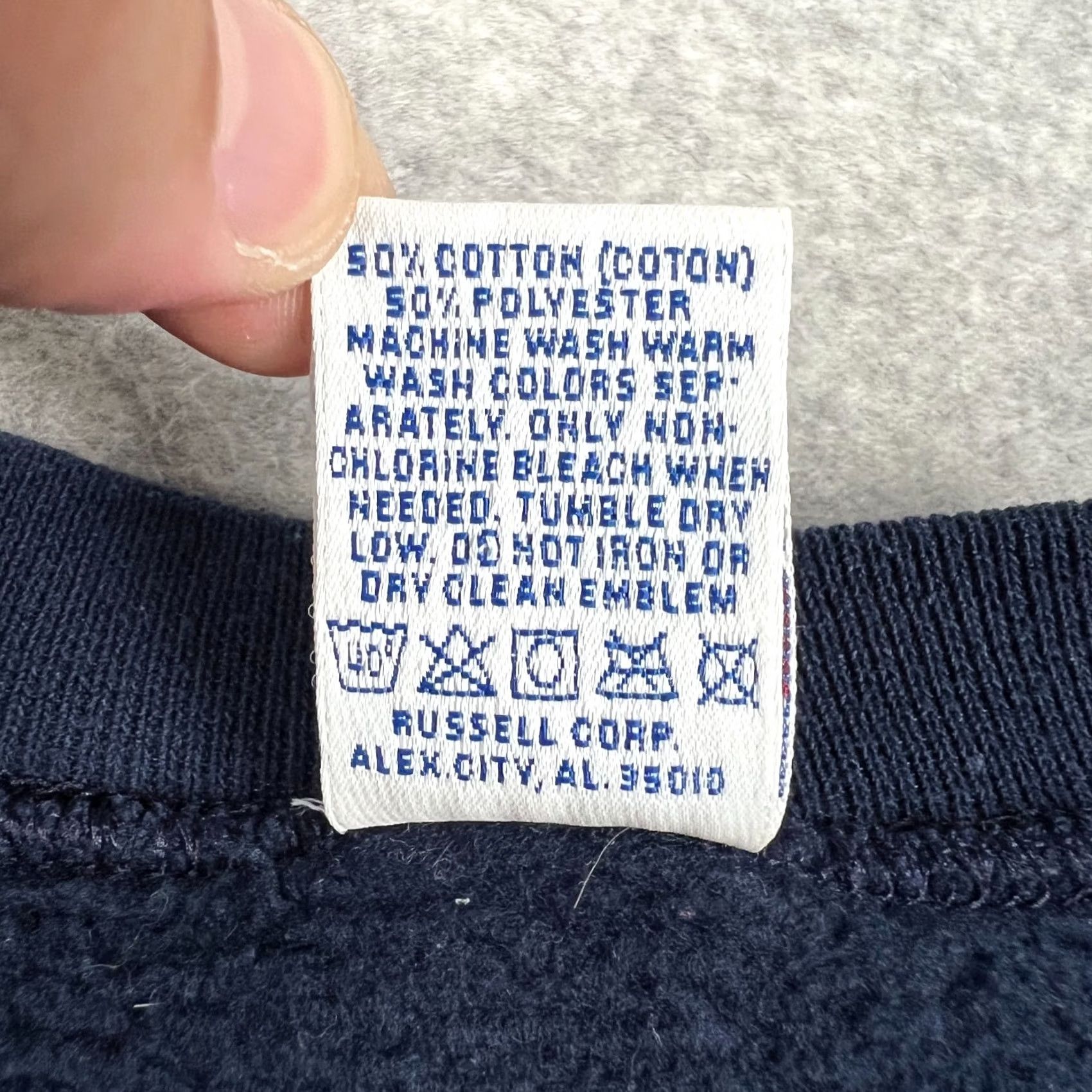 Russell Athletic VINTAGE Russell Athletic XL Mens Blue Cotton Fleece Sweatshirt Size US XL / EU 56 / 4 - 4 Thumbnail