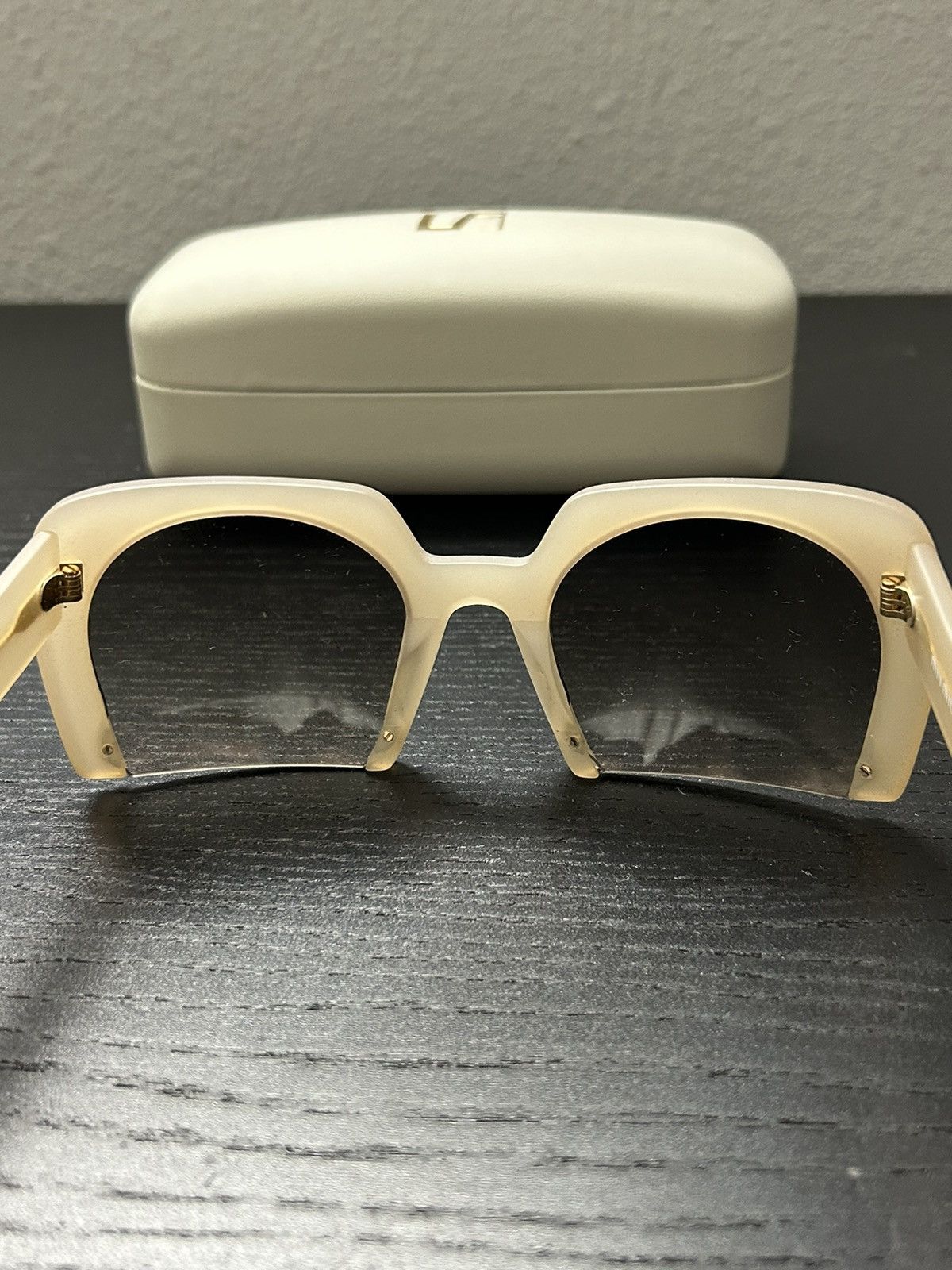 Miu Miu Miu Miu Sand/Green Gradient SMU06Q Rasoir Square Sunglasses Size ONE SIZE - 2 Thumbnail