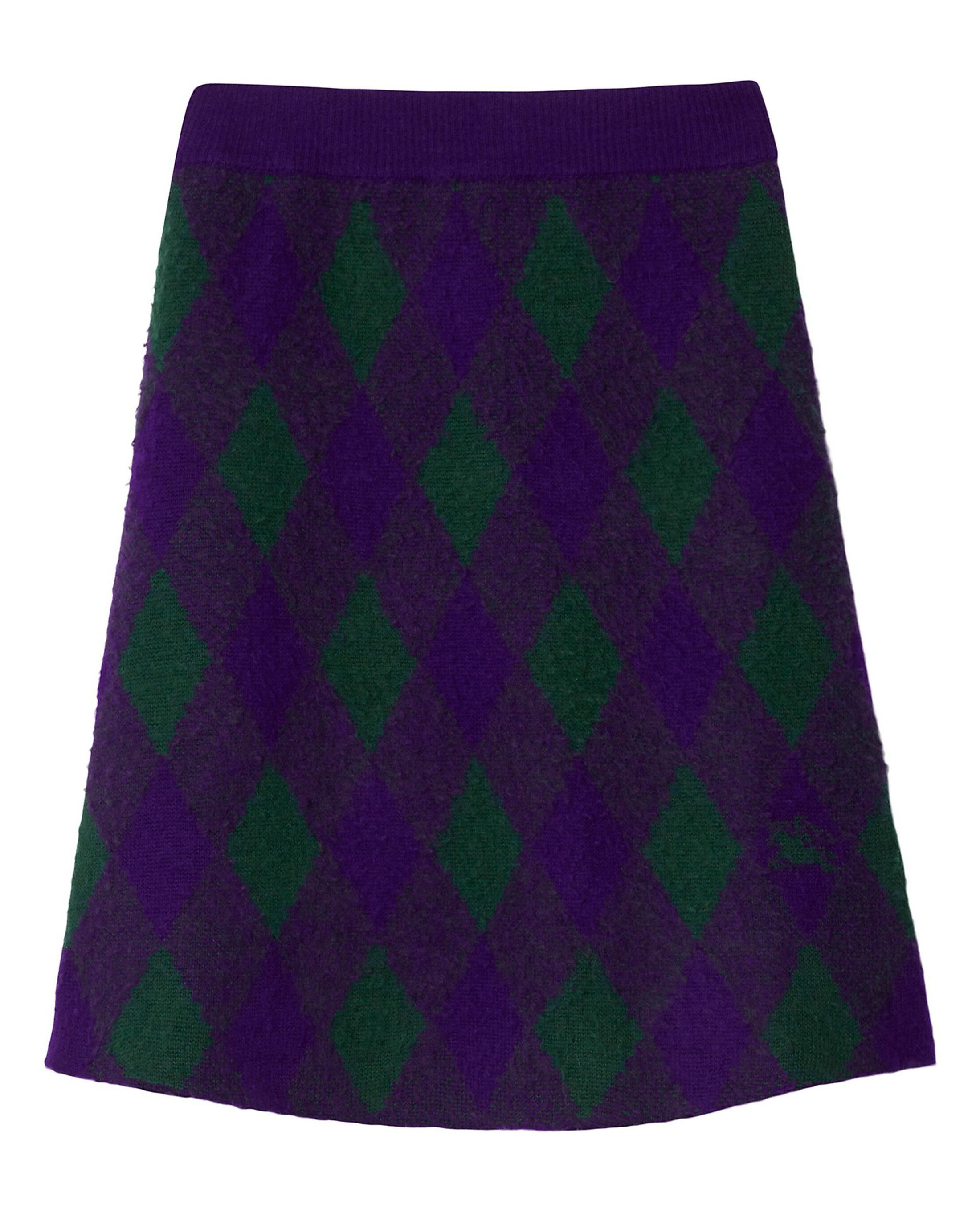Burberry BURBERRY green purple argyle knit wool skirt Daniel Lee Size 30" / US 8 / IT 44 - 1 Thumbnail