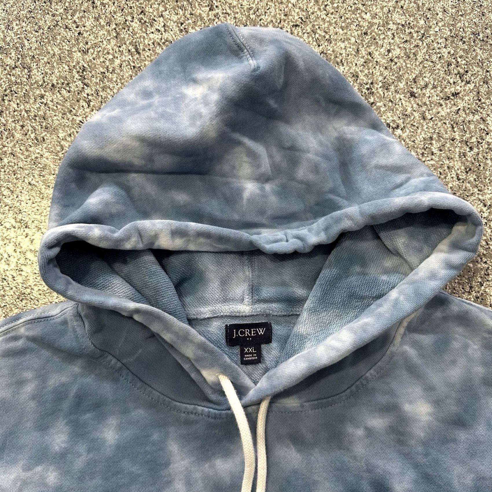 J.Crew J.CREW Hoodie Mens 2XL Pullover Terry Vintage Blue White Tie Dye Hoodie Size US XXL / EU 58 / 5 - 4 Thumbnail