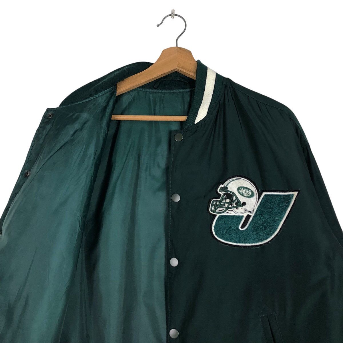 Japanese Brand 📌Vintage Bomber Jacket NFL New York Jets Big Logo Size US L / EU 52-54 / 3 - 13 Thumbnail