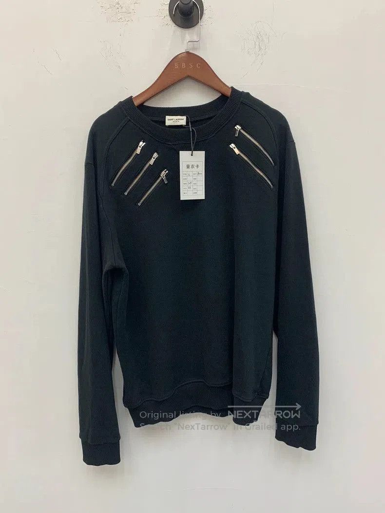 Saint Laurent Paris Saint Laurent Black Five-Zip Sweatshirt. Size US S / EU 44-46 / 1 - 1 Thumbnail