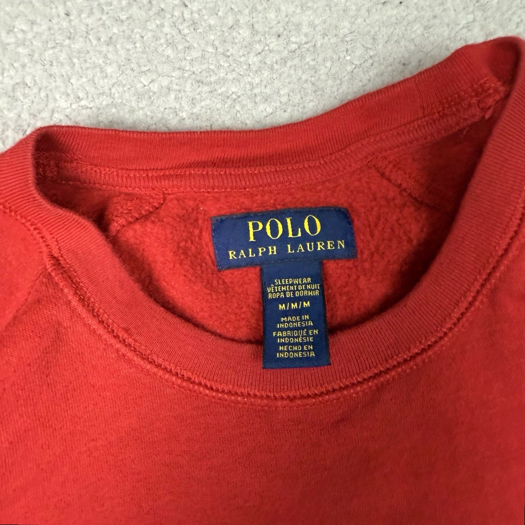 Polo Ralph Lauren VINTAGE Ralph Lauren Polo Sweatshirt Mens M Red Sleepwear RL Tiger Logo Fleece Rare Logo Knit Pullover Crew Neck Size US M / EU 48-50 / 2 - 2 Thumbnail