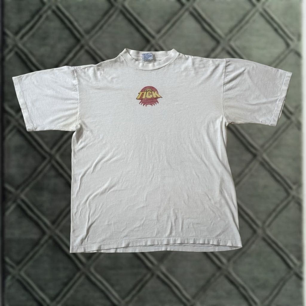 Vintage VINTAGE The Tick Spoon! Promo Shirt XL Men White 90s Graphic Print Crew Neck Short Sleeve Cotton All Sport Size US XL / EU 56 / 4 - 1 Thumbnail