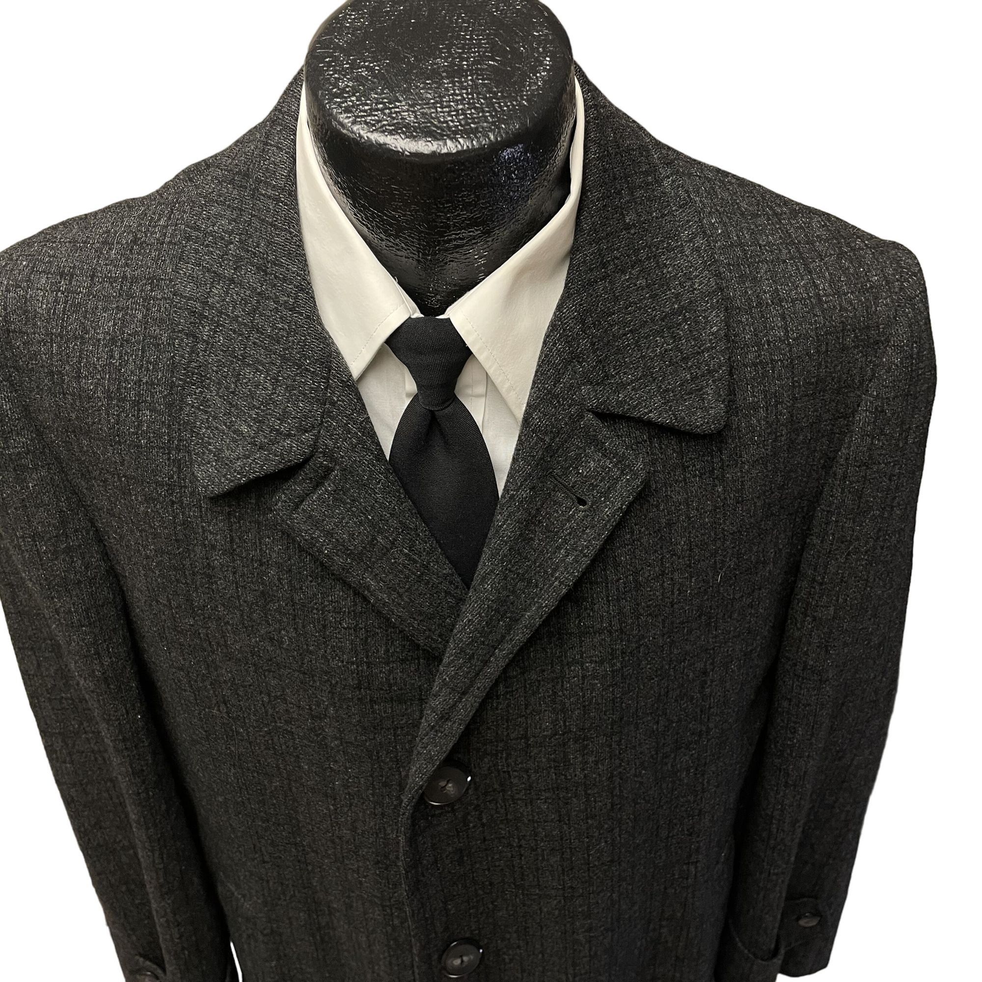 Other Vtg Royal Fashion Gray Black Top Plaid Trench Overcoat Size US XL / EU 56 / 4 - 2 Thumbnail