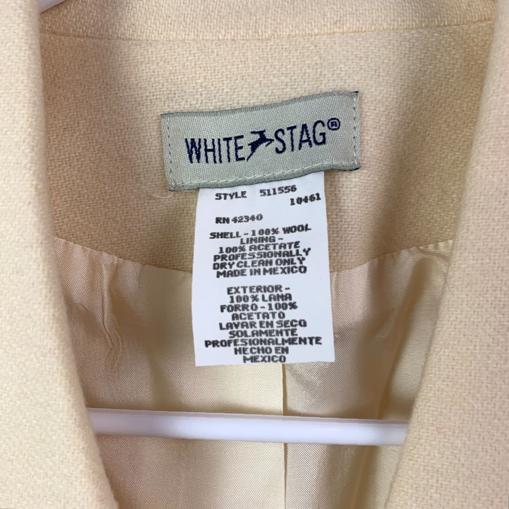 Vintage VINTAGE White Stag 90s Wool Suit Jacket Blazer Womens Chest 44 Yellow Winter Secretary/Geek Size M / US 6-8 / IT 42-44 - 3 Thumbnail