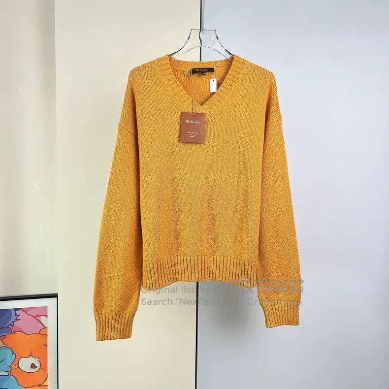 Loro Piana LoroPiana Yellow Cotton Sweater. Size US XL / EU 56 / 4 - 1 Thumbnail
