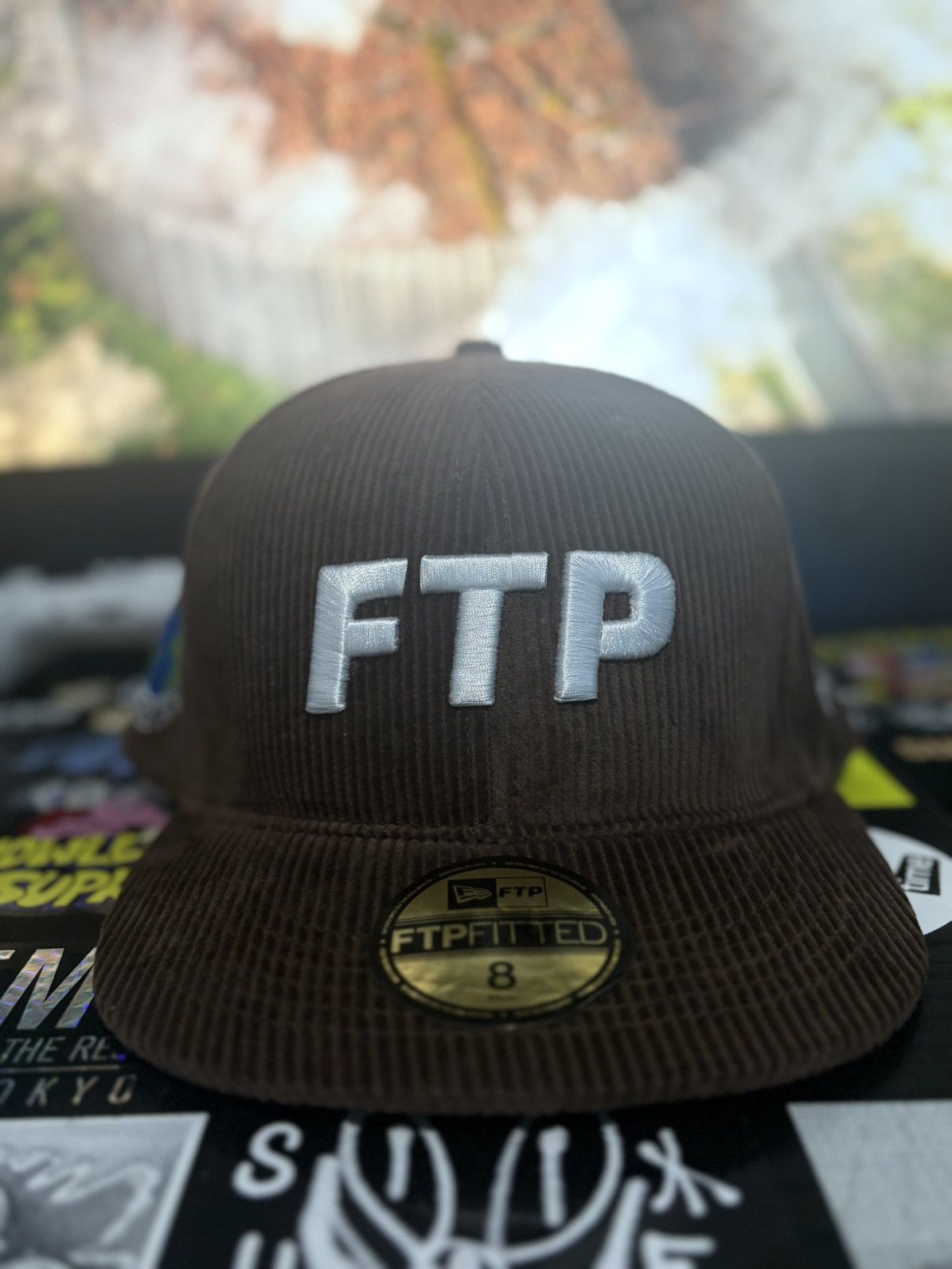 Fuck The Population FTP 2025 Corduroy Fitted Hat Cap Brown SIZE 8