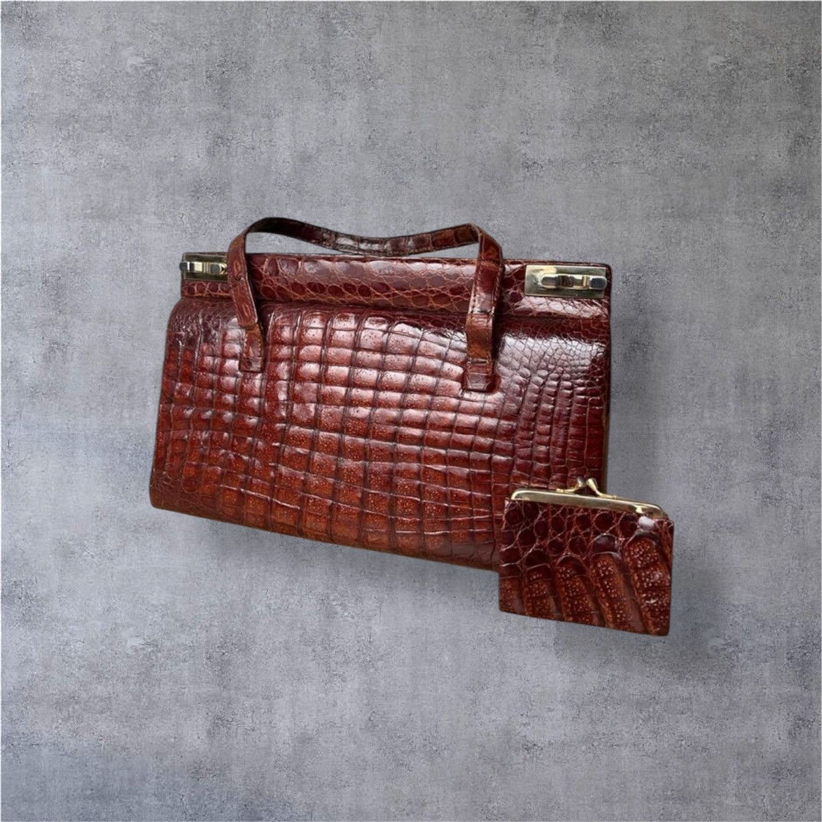 Other The Genuine leather burgundy crocodile clutch bag Size ONE SIZE - 3 Thumbnail