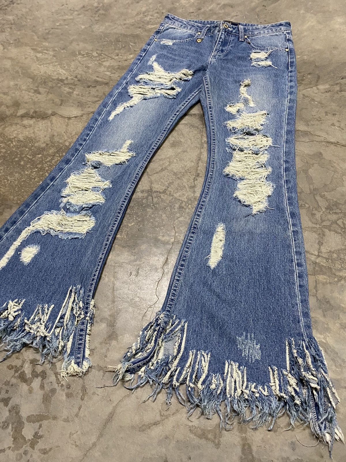 Flare Jeans Japan Distressed Hippie Jeans Vintage Fashion @2