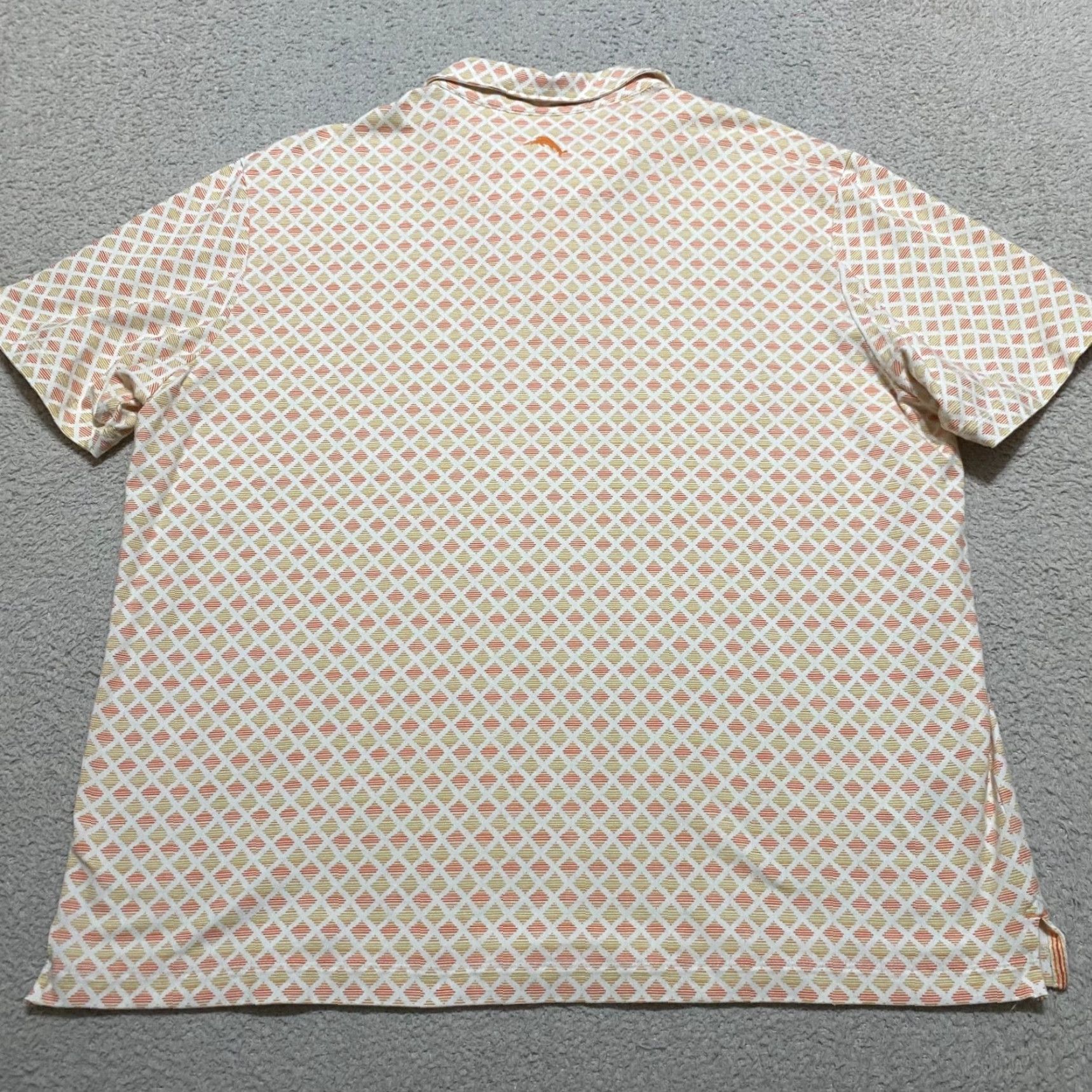 Tommy Bahama Tommy Bahama Polo Shirt Men XL Orange Plaid Check Short Sleeve Cotton Blend Shirt Size US XL / EU 56 / 4 - 2 Thumbnail