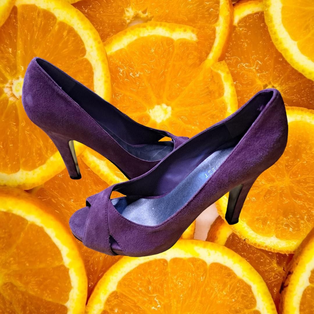 Nine West Nine West Open Toe Purple Suede High Heels Size 6.5 Size US 6.5 / IT 36.5 - 4 Thumbnail