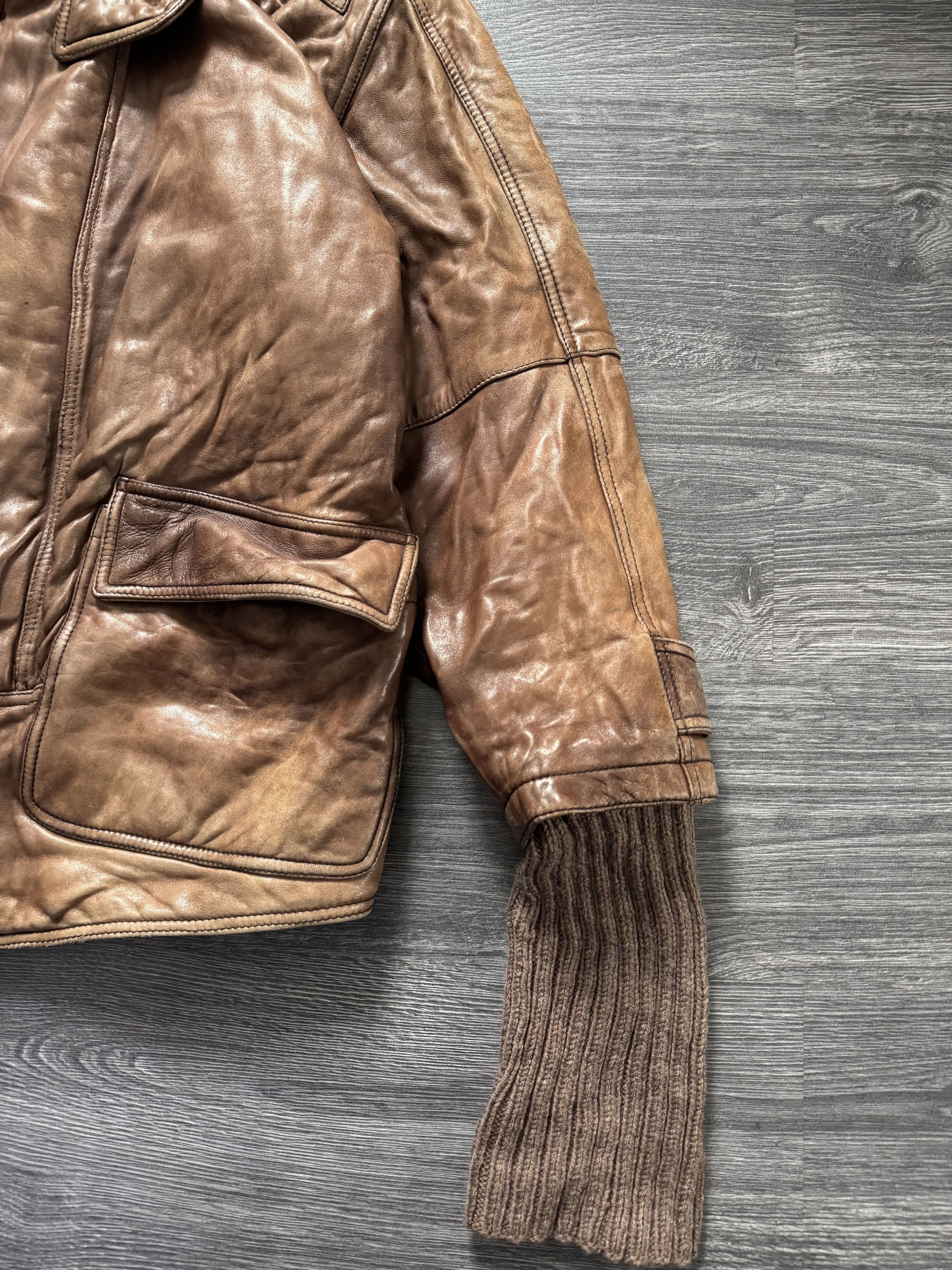 Vintage Vintage 80s La Matta Brown Leather Jacket – Italian Retro Size US L / EU 52-54 / 3 - 9 Thumbnail