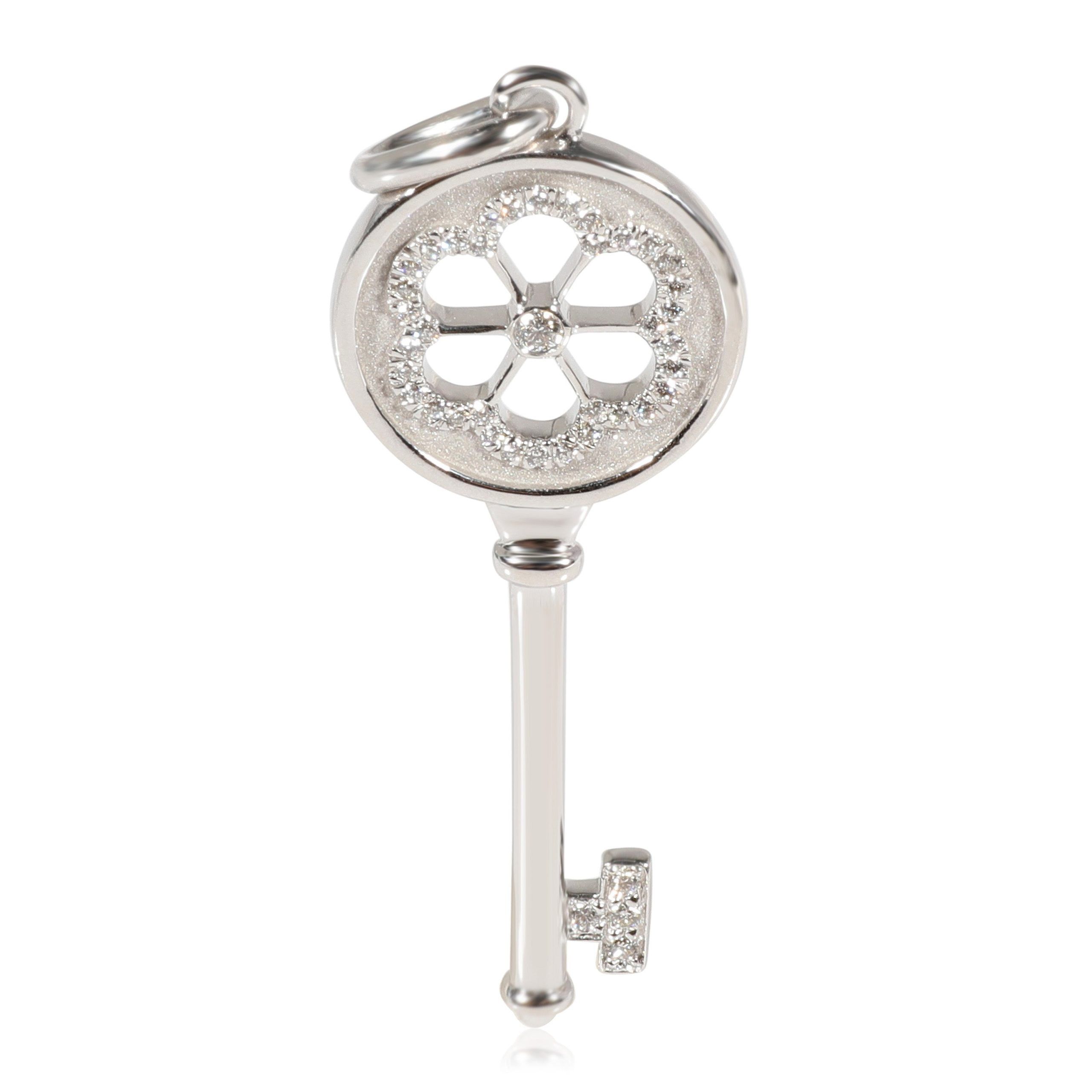 Tiffany & Co. Blossom Key Diamond Fashion Pendant in 18k White Gold 0.10 CTW