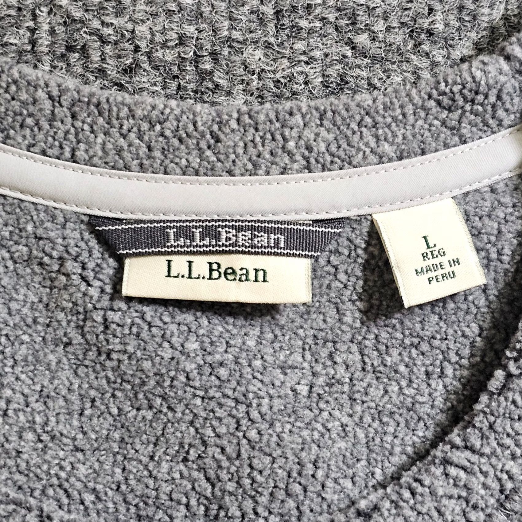 Vintage .L. Bean Top Sweater Women Large Gray Sherpa Crew Neck Long Outdoor Cozy - Size L / US 10 / IT 46 - 3 Thumbnail