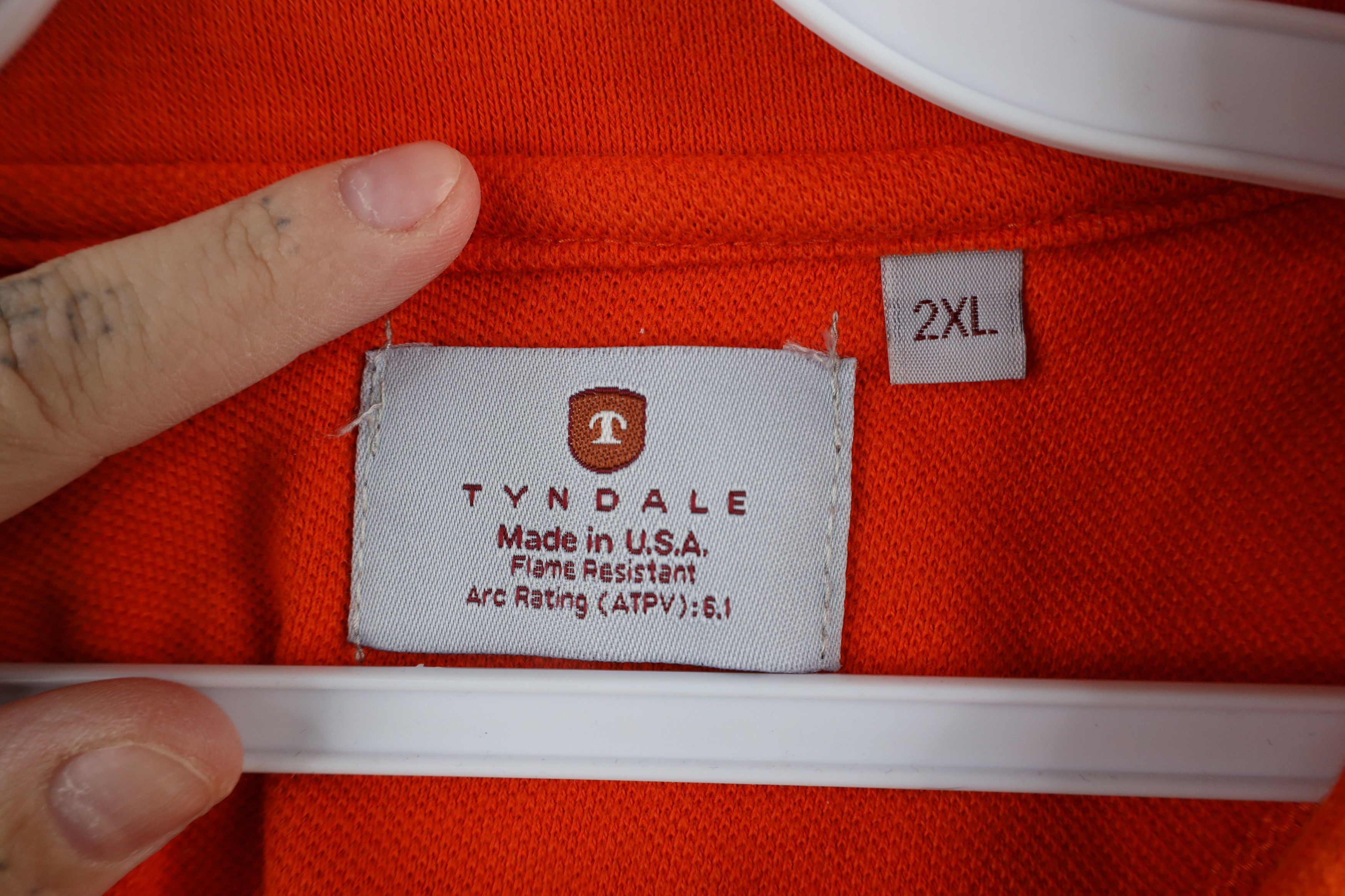 Vintage Tyndale FR Resistant ATPV 6.1 Work Henley T-Shirt Orange USA Size US XXL / EU 58 / 5 - 7 Thumbnail