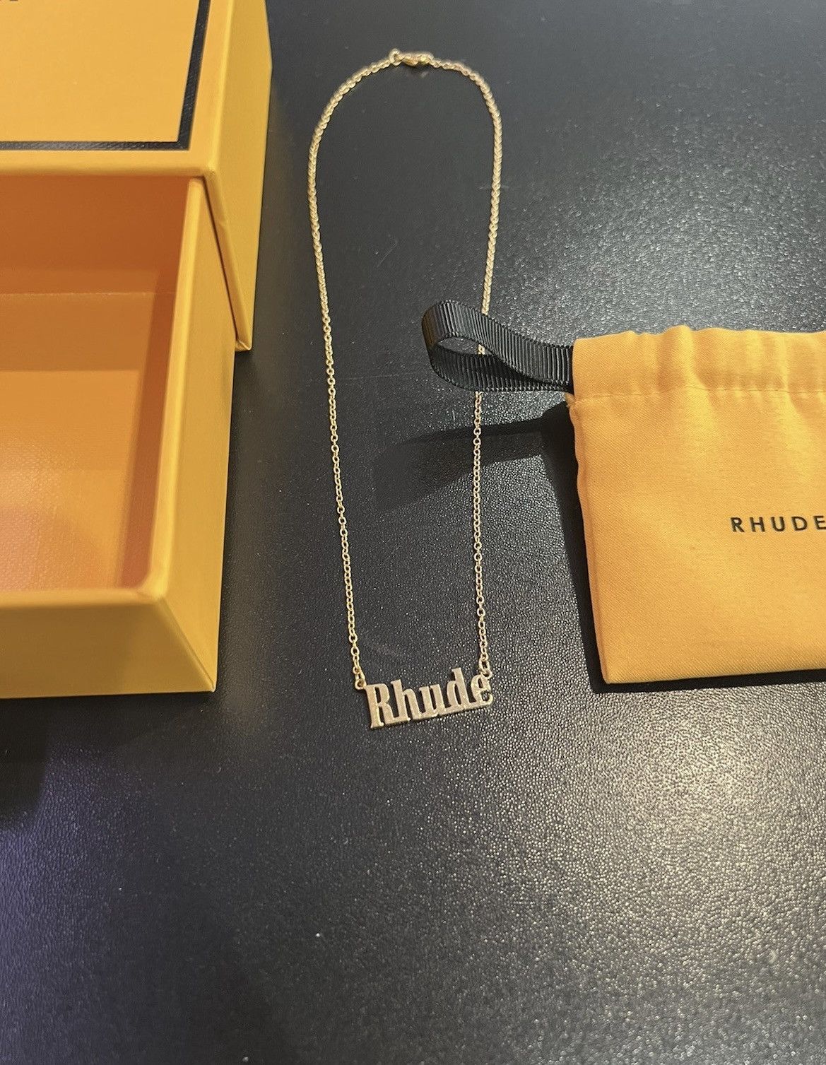 FOG × Fear of God × Rhude Gold Rhude Necklace Chain | Grailed