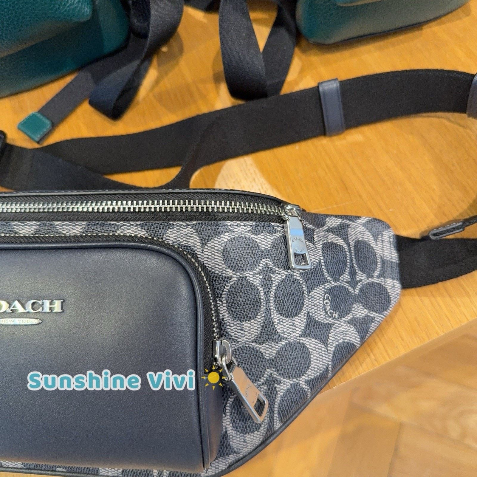 Coach NWT COACH Racer Small Belt Bag CEB24 Silver/Denim Chalk Size ONE SIZE - 3 Thumbnail