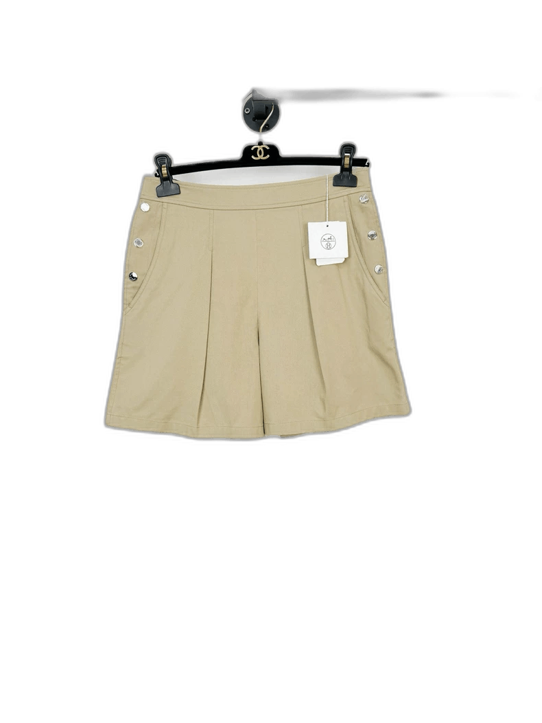 Hermes Hermes Beige Pleated Shorts with Tags Size 38" / US 16 / IT 52 - 1 Thumbnail