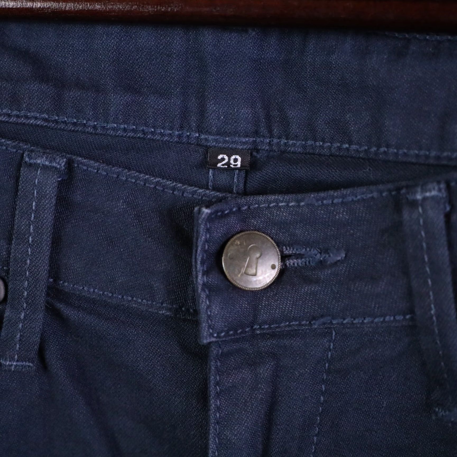 Vintage TBVM Chino Pants Mens 29 Navy Blue Slim Straight Leg Slim Chino 5-Pocket Casual Travel Modern City Preppy Jeans Mens Size US 29 - 4 Thumbnail