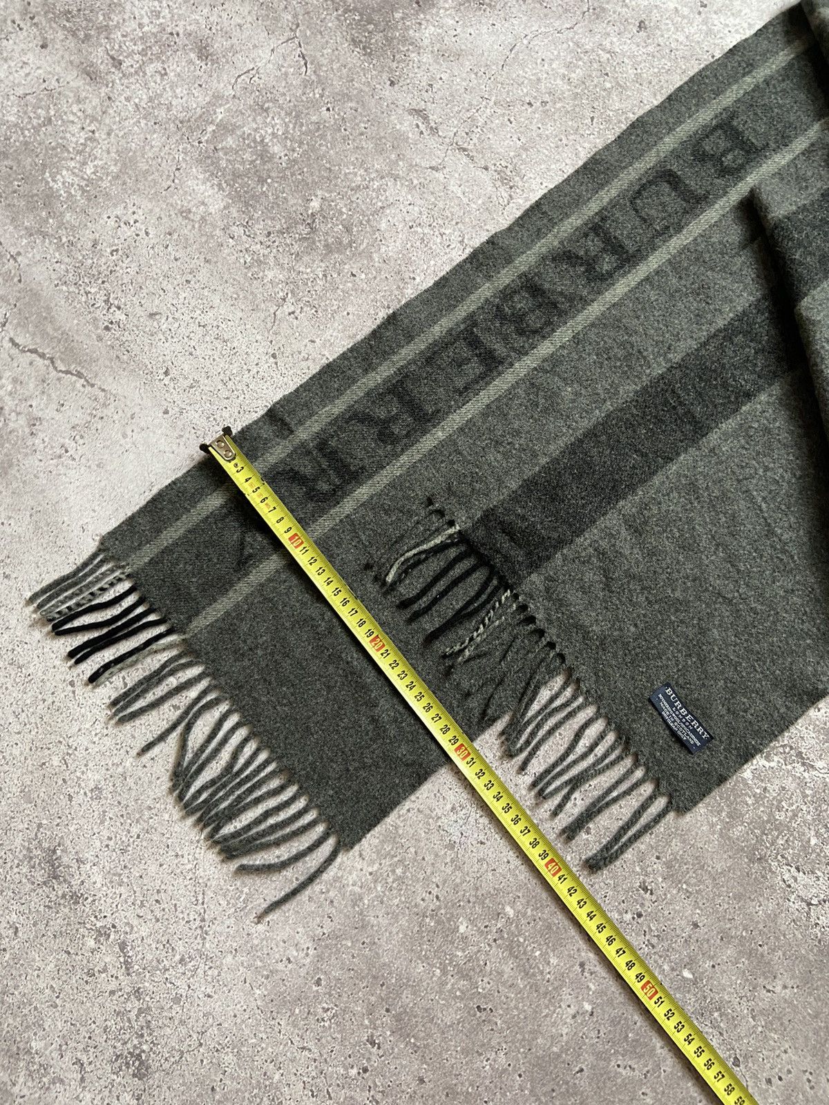 Burberry × Burberry Prorsum Burberry Logo Charcoal Grey 100% Cashmere Scarf Size ONE SIZE - 5 Thumbnail